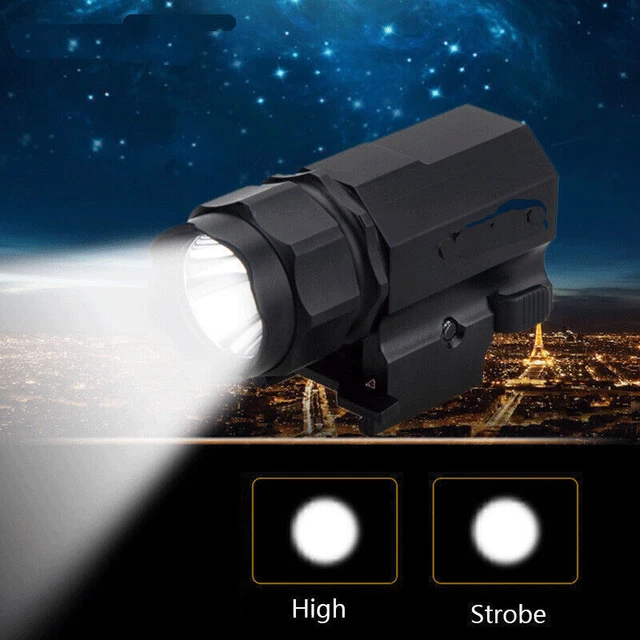 TACTICAL COMPACT PISTOL Weapon Light Rifle Rail Gun Hunting LED ...