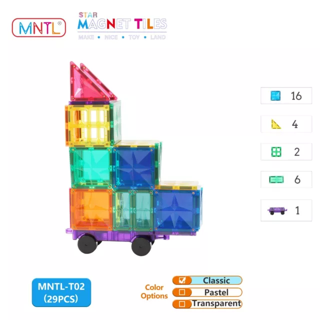 MNTL Lernspielzeug 3D magnetische Baufliesen Bausteine Kinder