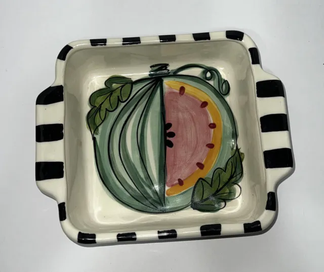 Vicki Carroll Watermelon 8” Square Casserole Baker Dish 1995