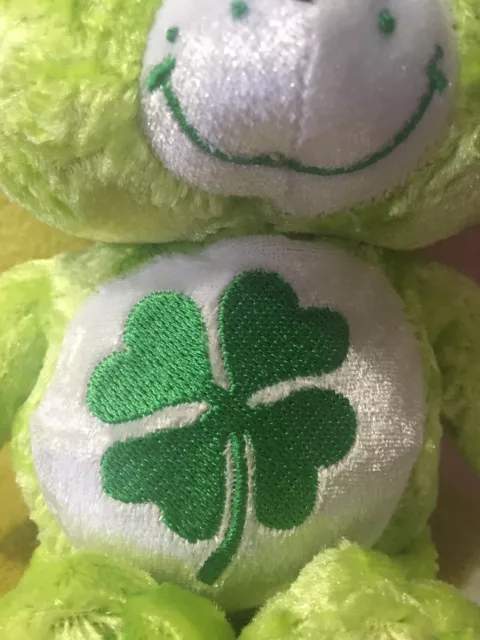 Nwt 8" Plush Green Good Luck Shamrock Irish Charmers Jewel Nose Care Bear Toy 3