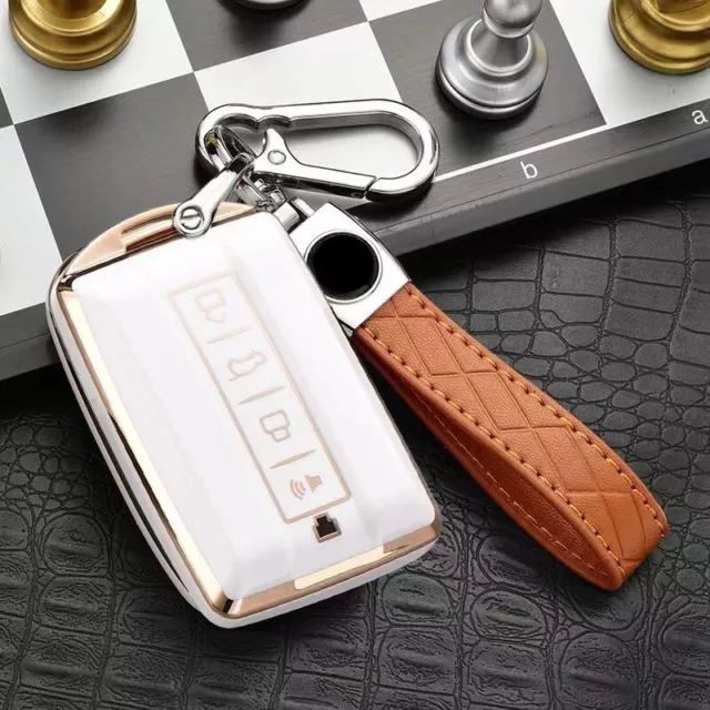 Soft TPU Car Remote Key Fob Cover Fob Case For Great Wall GWM WEY TANK 300 Beige