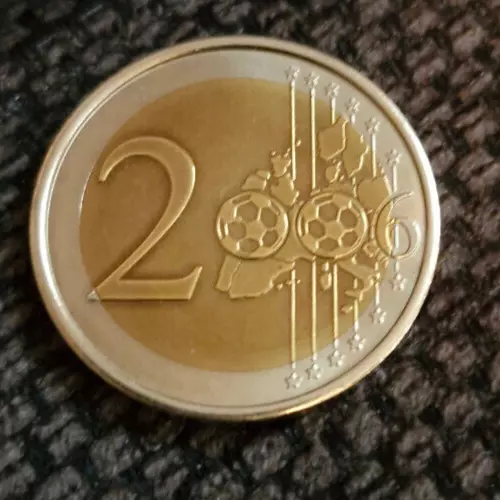 2 Euro, Deutschland 2006, Medaille, Gedenkprägung, Fußball WM 2006, Deutschland