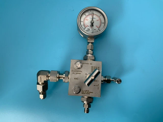 SWAGELOK SS-V2BFS-8 STAINLESS Steel 2-Valve Instrument Manifold w ...