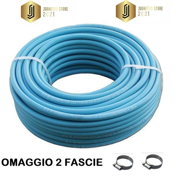 Tubo Per Gas Bombola In Gomma - Blu, 8x13 Mm, 5 Metri - Foto 13