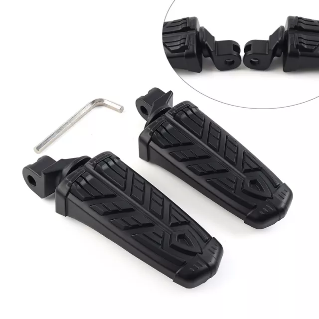 Black Front Foot Pegs Footrests Pedals For T100 T900 Scrambler Trunxon 1200