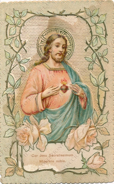 Santino Sacro Cuore di Gesù Cristo Cor Jesu Sacratissimum Miserere nobis Canivet