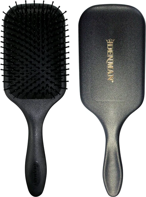 Denman (Black) Large Paddle Cushion Hair Brush for Blow Drying & Detangling - Co