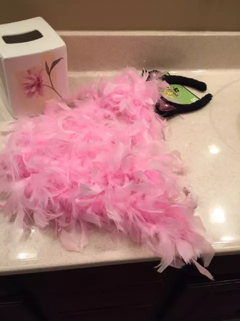 Halloween Bewitching  2 Piece Set New Cat Ears And Pink Boa New Soft NIP