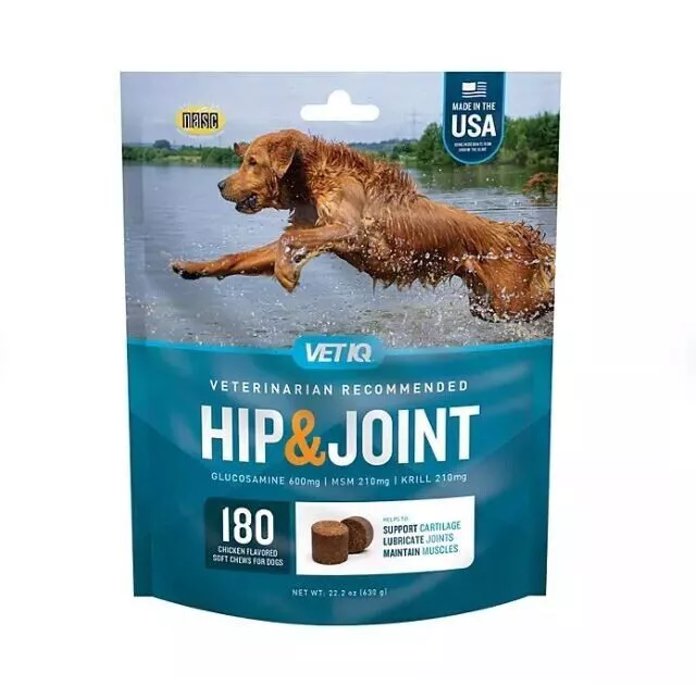 VetIQ Maximum Strength Hip & Joint Chews Supplement for Dogs 180 ct