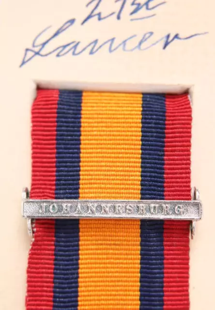 Qsa Queens South Africa Medal Ribbon Bar Clasp Johannesburg Boer War Campaign