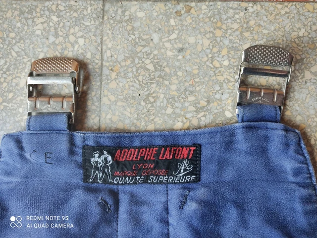 SALOPETTE DE TRAVAIL Ancienne Moleskine Bleu Délavé Adolphe Lafont
