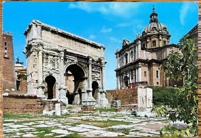 Rome Settimius Severus’ Arc Vintage Color Photo Postcard, Unposted Card, Italy