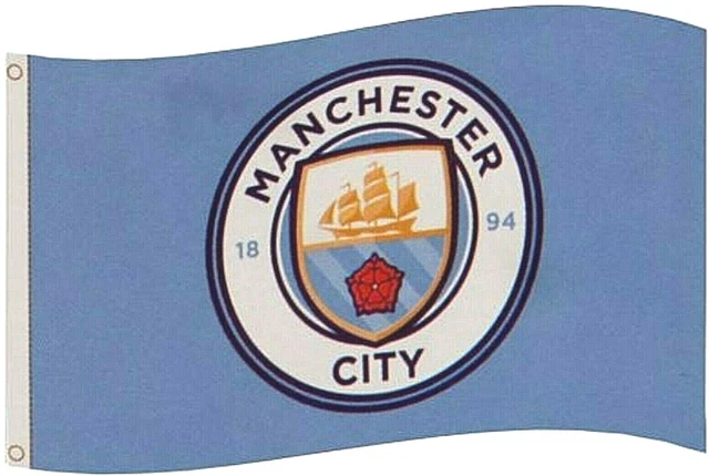 MANCHESTER CITY FC GROSSE FUSSBALLCLUB MAST FLAGGE OFFIZIELLE MCFC 5 Fuß x 3 Fuß