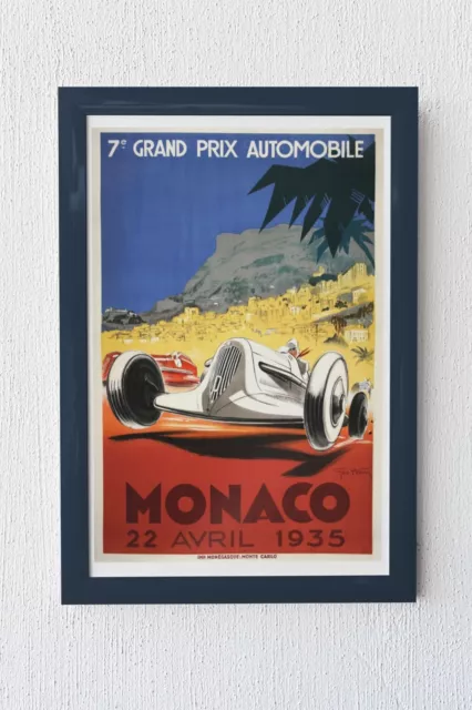 Monaco Grand Prix 1935 Formula 1 / F1 Race Poster Art Print A3 A4