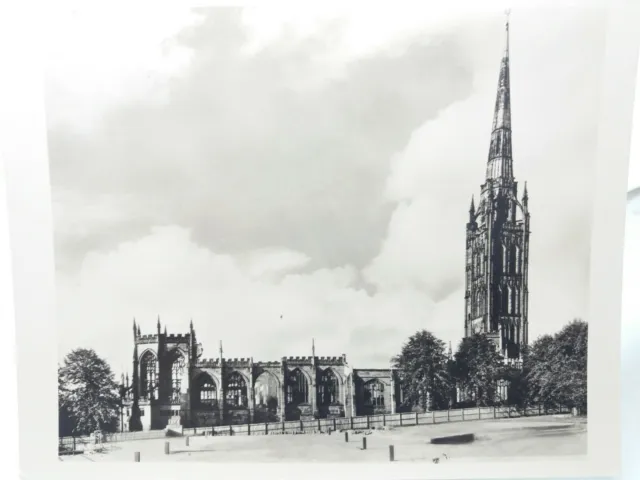 Paar Vintage Friths Serie echtes Foto Postkarten der Kathedrale von Coventry 1950er Jahre