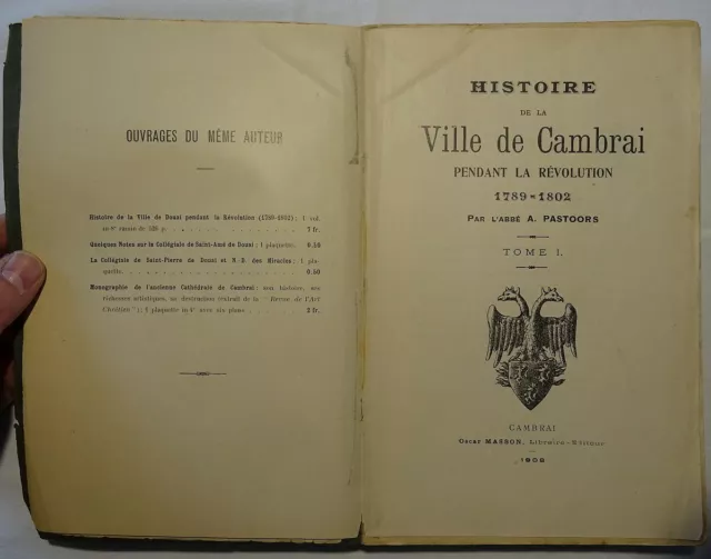 PASTOORS : Histoire de la ville de Cambrai pendant la révolution / 1908 3