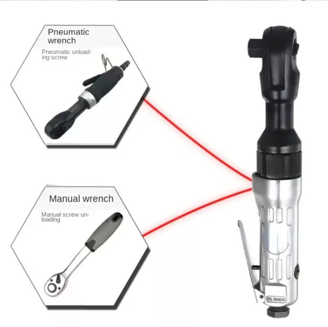 1/2inch 3/8inch Pneumatic Ratchet Wrench 90 Degrees Large Torque Hand Tool