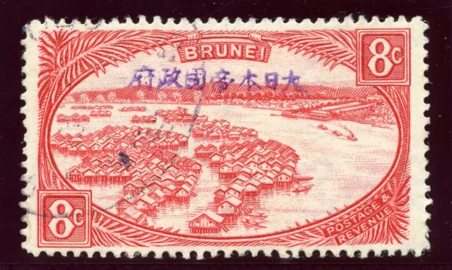 Brunei Jap Occ 1942 KGVI 8c red very fine used. SG J10. Sc N10.