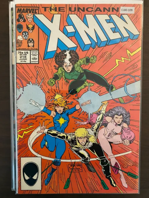 Uncanny X-Men vol.1 #218 1987 High Grade 7.5 Marvel Comic Book CL80-109