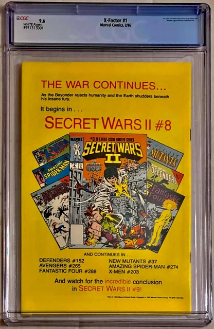 Marvel 1986 X-Factor #1 Cgc 9.6 Nm+ Origin & 1St Appearance! Key! Rare Newsstand 2