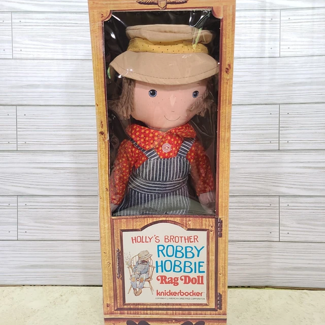 Vintage 1974 Knickerbocker Holly Hobbie Brother ROBBIE HOBBIE Cloth Rag Doll 9"