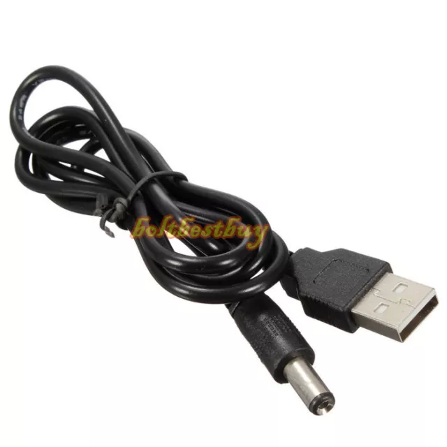 NEW USB 2.0 A Male Plug To 5.5x2.1mm Male Charger Charging DC Power Supply Cable 3