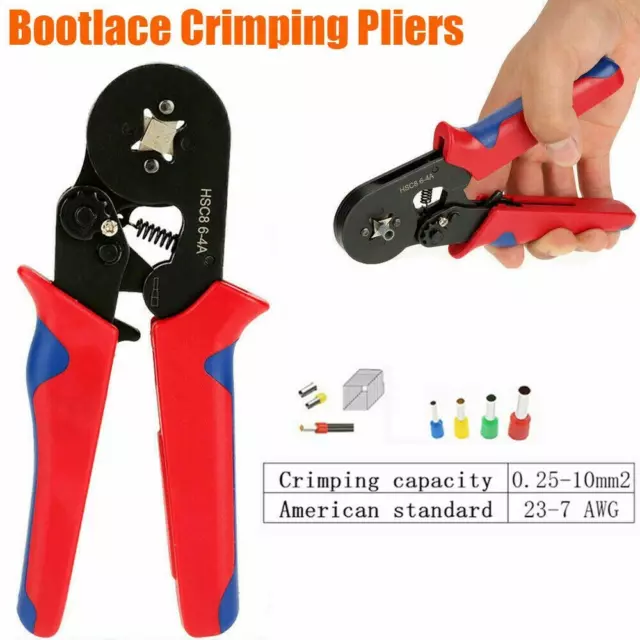 Ratchet Ferrule Crimper Plier Crimping Tool Cable Wire Electrical Terminals Kit