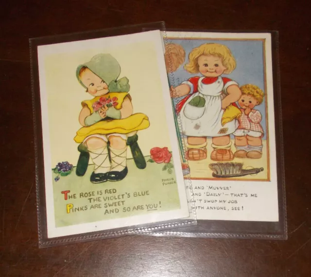 Vintage Phyllis Purser Comic Artist Signed Postcards  - Select Postcard