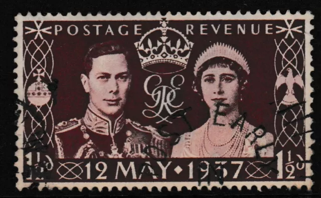 Used 11/2 Brown " King George Vi And Queen Elizabeth - Coronation " Uk 1937