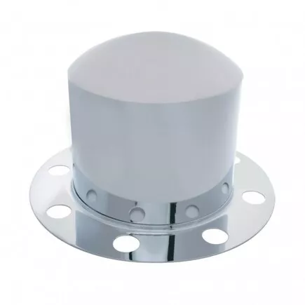 United Pacific 10222 Axle Hub Cover   Rear, Chrome, Dome, With 33mm Nut Cover,