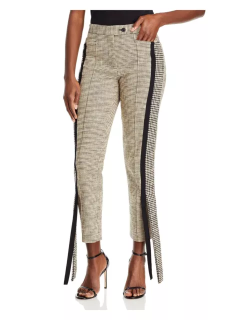 HELLESSY Womens Beige Zippered Hook And Bar Closure Tailored Cropped Pants 4