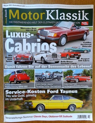 MOTOR KLASSIK, HEFT Oktober 2022, aktuelle Ausgabe EUR 2,50 - PicClick DE