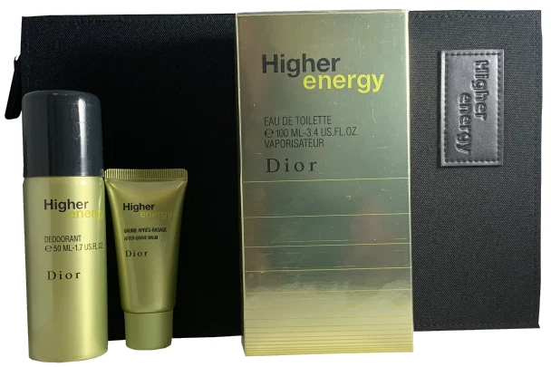 Higher Energy by Dior Men Set3.4oz Eau deToilette Spray, Deo,A/S Balm Pouch RARE