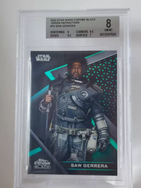 *BGS 8* Topps Star Wars Chrome Black *GREEN REFRACTOR #/99* Saw Gerrera