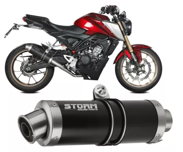 Systeme Pot D'Echappement Storm by Mivv Gp Noir Acier Honda Cb 125 R 2021 > 2023