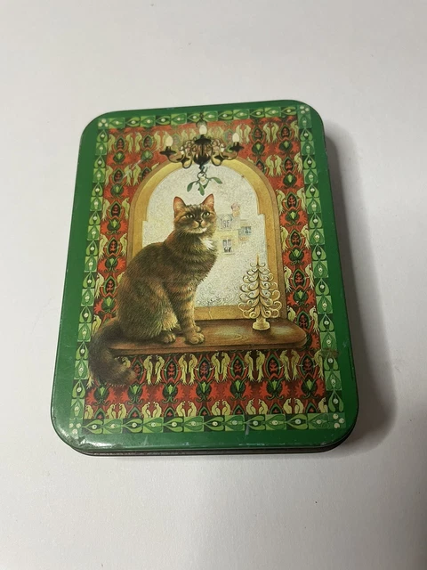 Vintage Kitty Cat Tin Hinged Lid