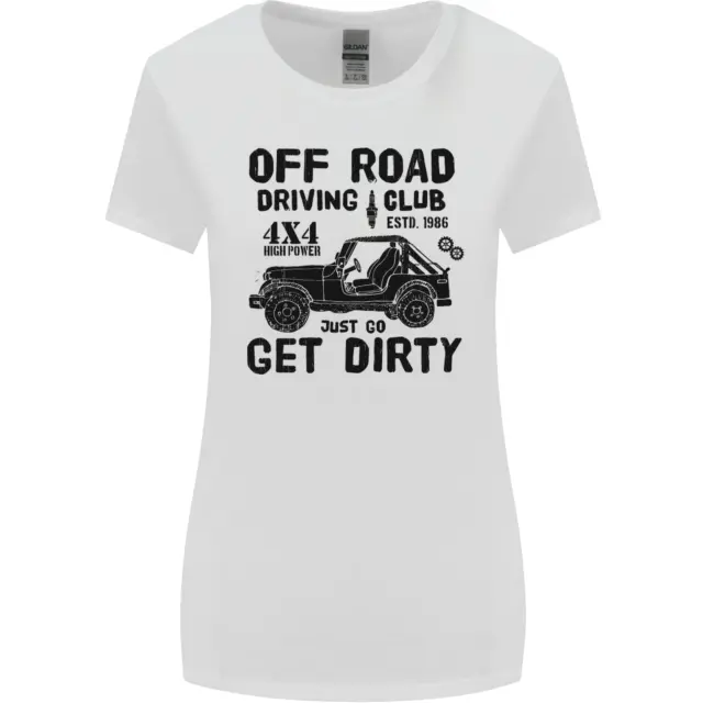 Off Road Driving Club Get Dirty 4x4 Funny Womens Wider Cut T-Shirt