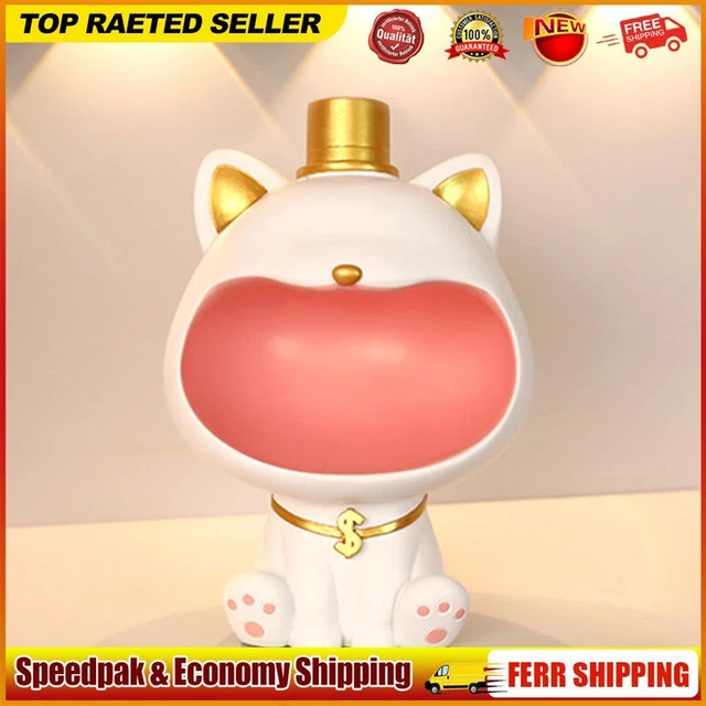 Resin Cat Storage Box Ornament Home Decor Miniature Cat Figurine for Living Room