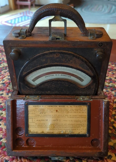 Rare Antique Circa 1922 Weston Electrical Instrument Meter Model 45 Steampunk
