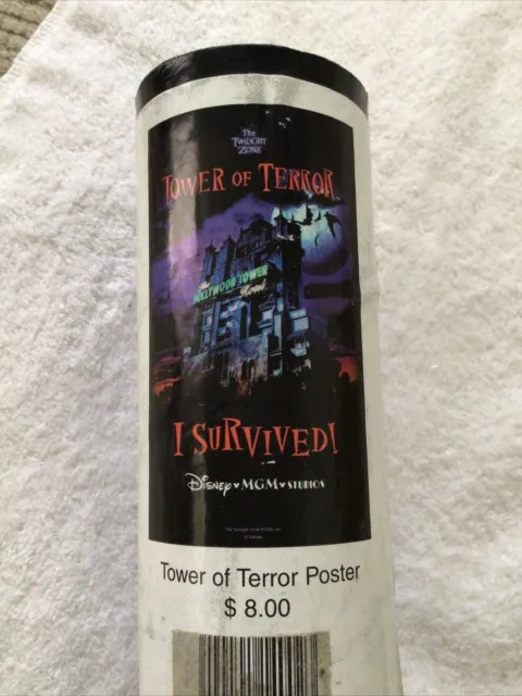 Vintage Disney World Tower of Terror I Survived Poster Twilight Zone MGM Studios