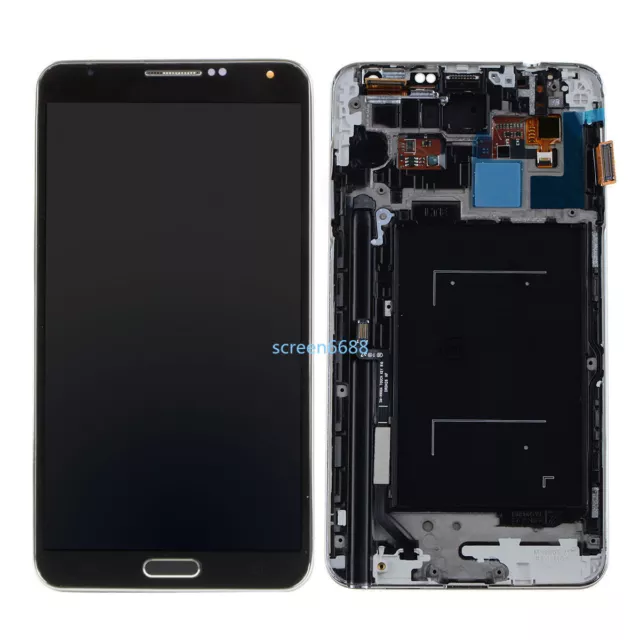 Per Samsung Galaxy Note 3 N9005 Lcd Display Touch Screen Schermo +Telaio Grigio