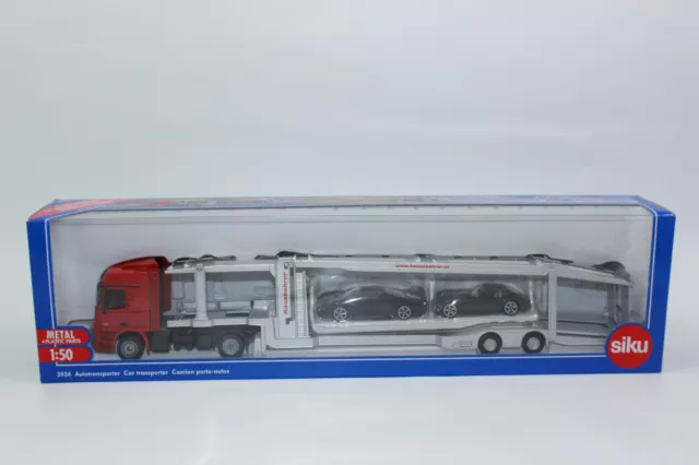 SIKU 3934 LKW Mercedes  Autotransporter + 2 Autos 1:50   NEU in OVP