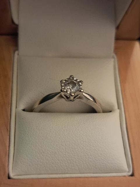 White Gold Solitaire Engagement Ring With .25ct Diamond