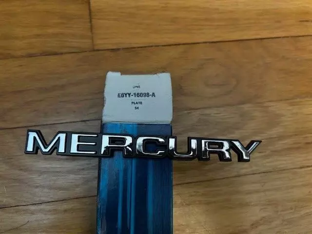 NOS 1986 Mercury Cougar Trunk Lid Emblem "Mercury" E6YY-16098-A