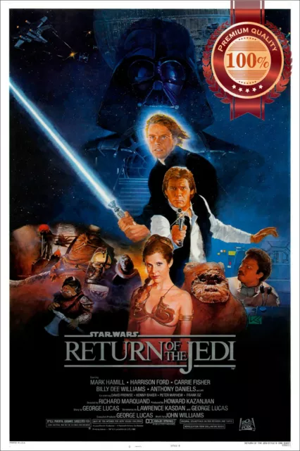 RETURN OF THE JEDI STAR WARS 80s MOVIE FILM ORIGINAL CINEMA PRINT PREMIUM POSTER