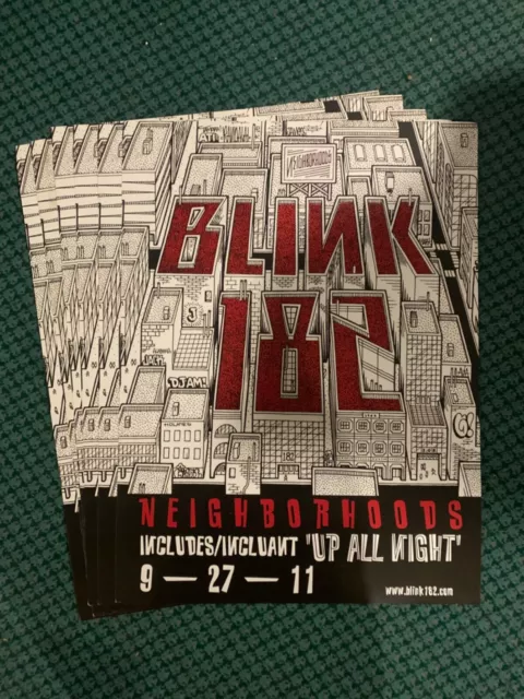 RARE Blink-182 Neighborhoods Promotion Poster, 9/27/11, 18x24