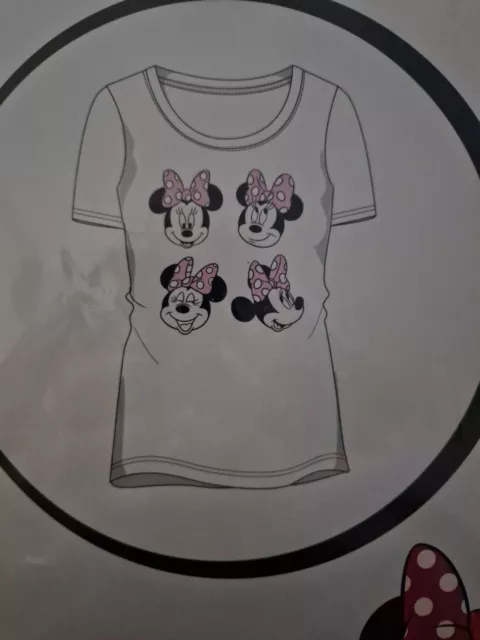 Damen T-Shirt, Größe XXL, Minnie Maus Print, Kurzarm Mickey Mouse Disney