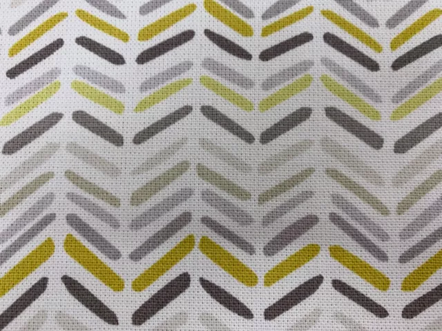 Dinky Chevron Grey/Yellow Cotton 140cm wide  Curtain Fabric