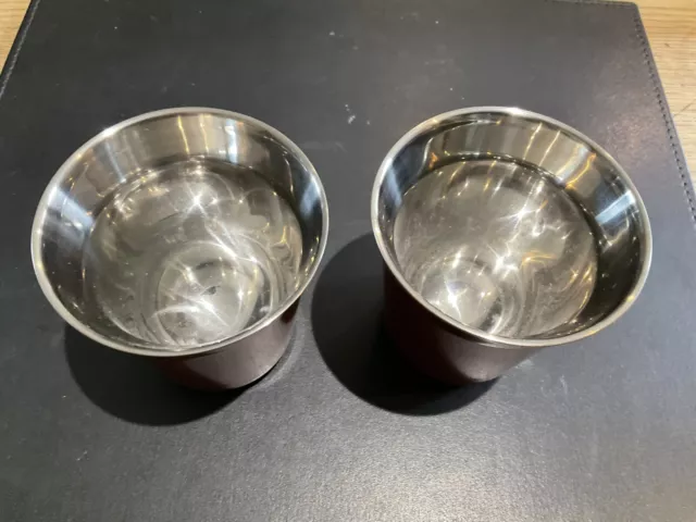 2 X Nespresso Pixie Lungo 5.5 Bronze Metal Coffee Cups TP1802 3