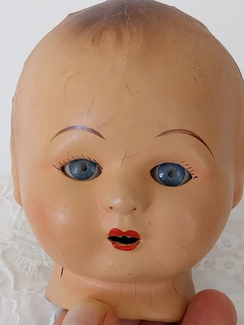 Très Ancienne Tête De Poupée En Porcelaine - Fabrication Française Paris - Vintage